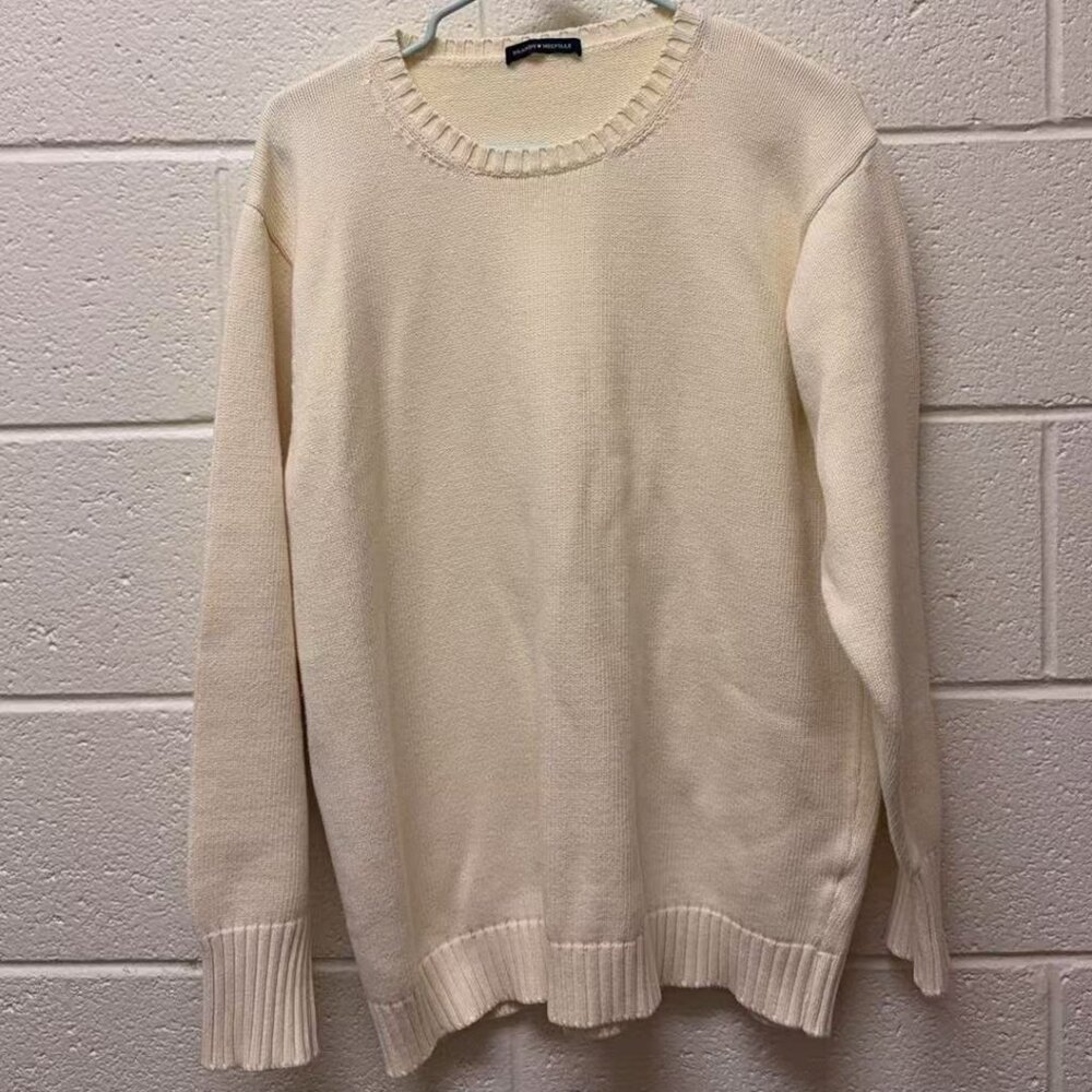 Brandy Melville Cream Knit Sweater – One Size – Classic Cozy Crewneck🤍